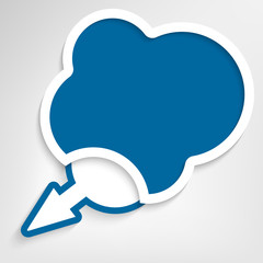 blue abstract text box with arrow
