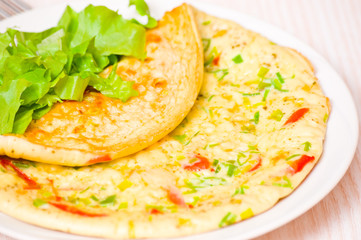 omelet with vegetables