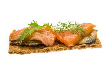 Toast with salmon