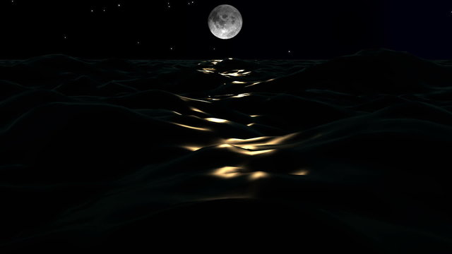 Moon on ocean