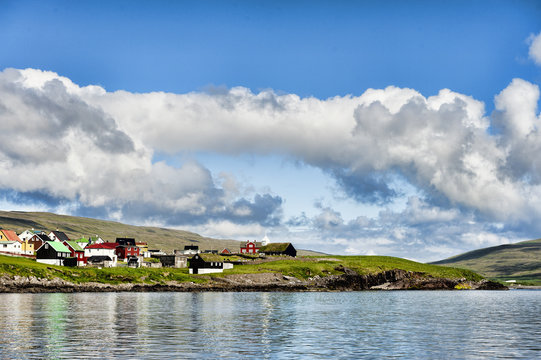 The village Sandur om Sandoy Island