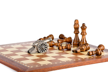 Battle with a gun on a chess board