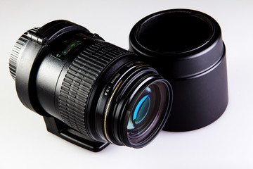 Fototapeta premium Lens macro with collar and hood