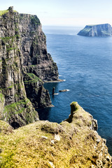 Mountain landscape in Skuvoy in the Faroe Islands