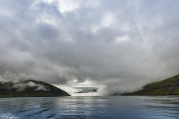 Landscape in Vestmannasund in the Faroe Islands