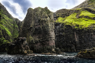 Mountain landscapeat the Vestmanna Cliffs in the Faroe Islands