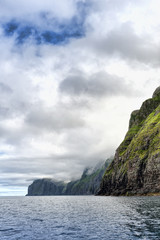 Mountain landscapeat the Vestmanna Cliffs in the Faroe Islands