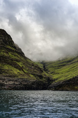 Mountain landscapeat the Vestmanna Cliffs in the Faroe Islands