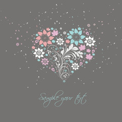 Hintergrund zur Einladung mit dem Herz, grau