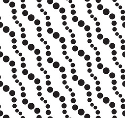Black and White Abstract Geometric Vector Seamless Pattern.