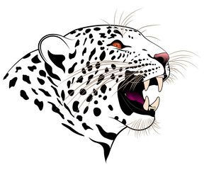 Vector leopard executed in the form of a tribal tattoo