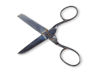 Scissors on white