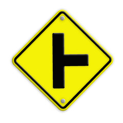 three intersection sign , Part of a series.
