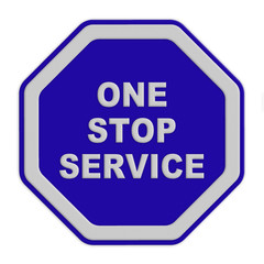 a single sign  one stop service on a blue background