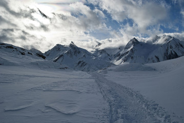 track in the snow