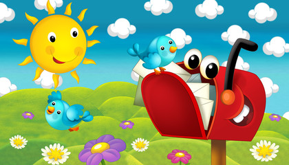 Naklejka premium The happy and colorful illustration for the children
