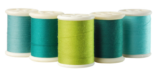 isolated green threads set
