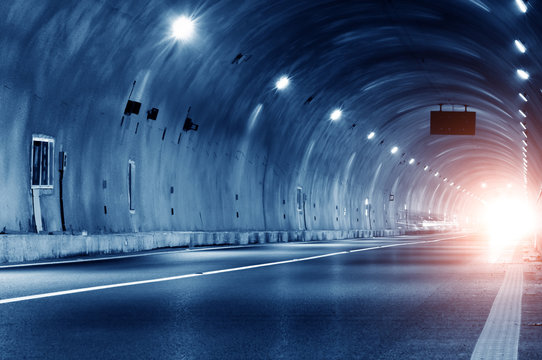 Fototapeta Abstract car in the tunnel trajectory