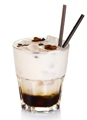 Fotobehang White russian alcohol cocktail isolated on white © Serhiy Shullye