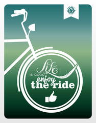 Retro life style bicycle poster.