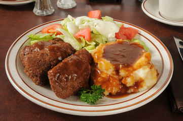 Meatloaf and potatoes