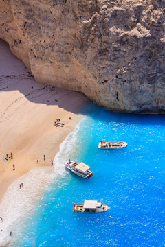 Navagio Zakynthos, Greece. Words most famous beach and shipwreck