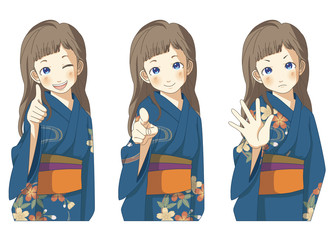 女の子　浴衣　ポーズ