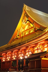 Sensoji-ji Red Japanese Temple in Asakusa, Tokyo, Japan