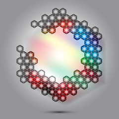 Colorful abstract hexagon lights