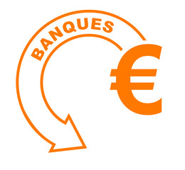 banques flèche orange
