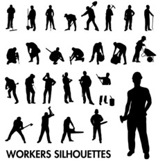 workers silhouettes