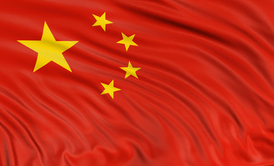 3D Chinese flag (clipping path included)