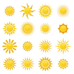 vector collection of sun icons