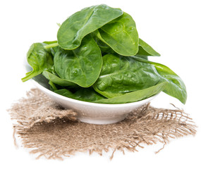 Portion of Spinach on white