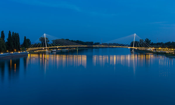 Mimram footbridge over the Rhine between France and Germany © Leonid Andronov