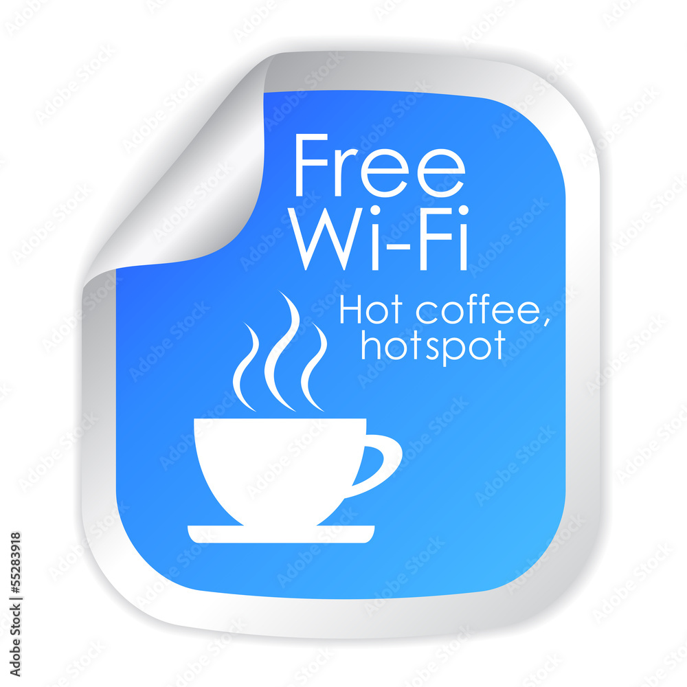 Poster Free wifi blue label