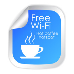 Free wifi blue label