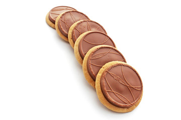 du chocolat sur les biscuits