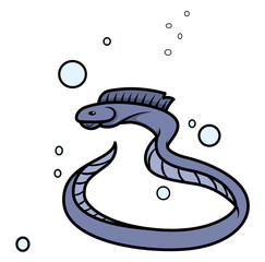 Eel Fish - Vector Cartoon Illustration