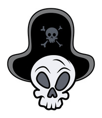 Captain Pirate Skull - Vector Cartoon Illustration