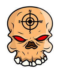 Horrible Skull - Vector Cartoon Illustration