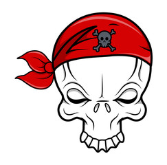 Pirate Skull - Vector Cartoon Illustration