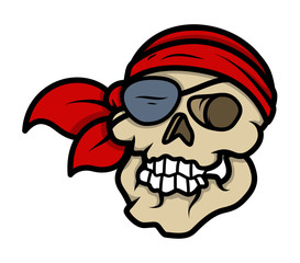 Pirate Skull - Vector Cartoon Illustration