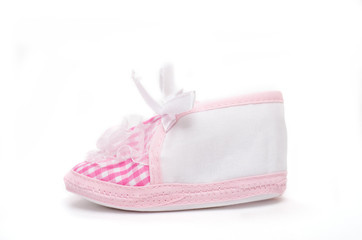 Babyschuh auf weissen Hintergrund