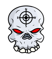 Creepy Skull - Vector Cartoon Illustration