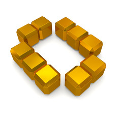 Obraz premium number 0 cubic golden