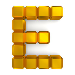 letter E cubic golden