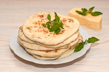 tortilla with cheese and mint