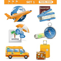 Vector travel icons set 1
