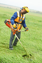 lawn mower worker